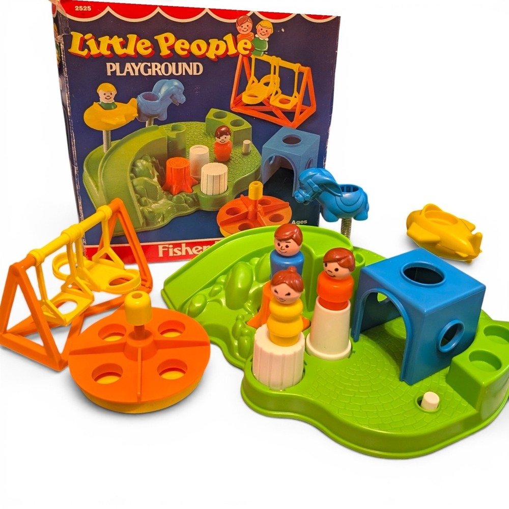 Fisher Price Vintage Little People Playground COMPLETE With Box #2525 HTF Rare